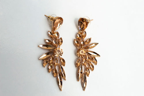 Aretes Cristales champagne